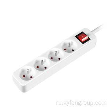 Франция 4-Outlet Power Strip с выключателем света